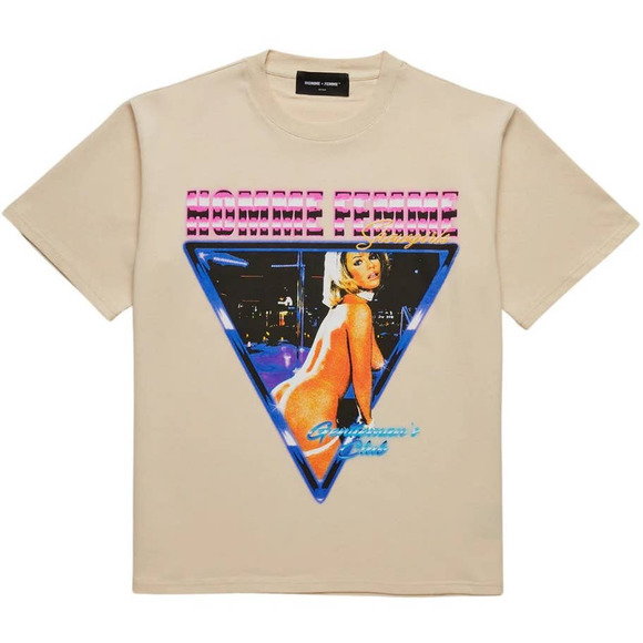 Homme + Femme Other - Homme + Femme Men's Showgirls Relaxed Fit Heavyweight Tee T-Shirt in Cream